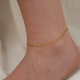 Gold Stainless Steel Twisted Chain Anklet