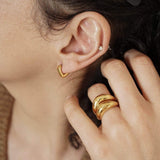 Square Gold Hoop Earrings