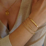 Χρυσό Βραχιόλι με Αλυσίδα Cobra