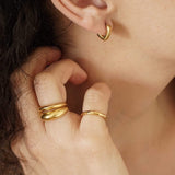Square Gold Hoop Earrings