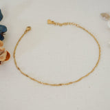 Gold Stainless Steel Twisted Chain Anklet