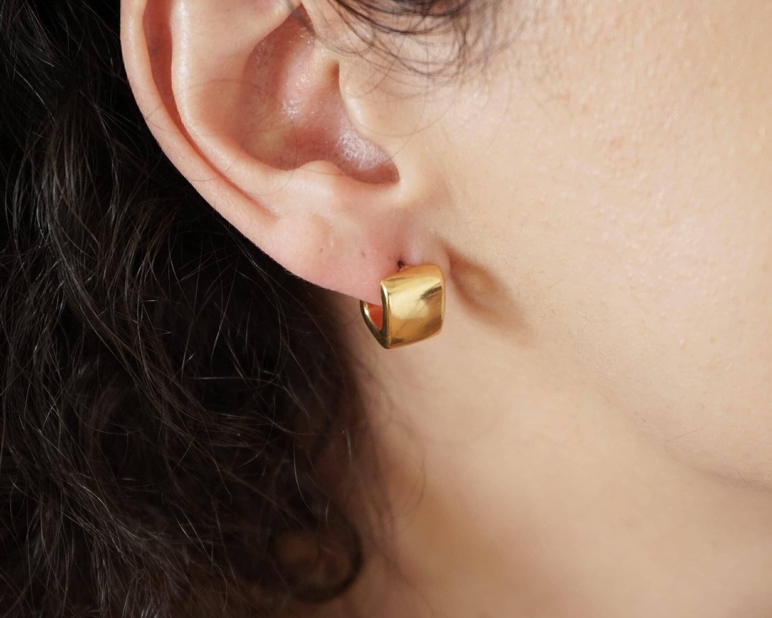 Square Gold Hoop Earrings