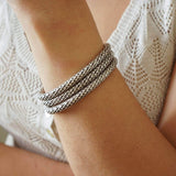 Silver Snakeskin-Style Cuff