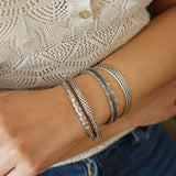 Silver Snakeskin-Style Cuff