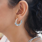 Ethnic Hoops with Black or Turquoise Enamel Triangles