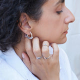 Ethnic Hoops with Black or Turquoise Enamel Triangles