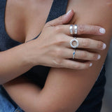 Tiny Silver Band Evil Eye Ring