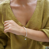 Silver Shiny Thick Round Bangle Bracelet