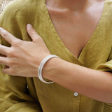 Silver Shiny Thick Round Bangle Bracelet