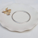 Silver Shiny Thick Round Bangle Bracelet