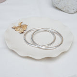 Silver Shiny Thick Round Bangle Bracelet