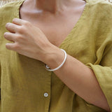 Silver Shiny Thick Round Bangle Bracelet