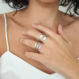Silver Long Parallel 2 or 3 Lines Ring
