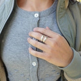 Silver Long Parallel 2 or 3 Lines Ring