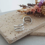 Silver Long Parallel 2 or 3 Lines Ring