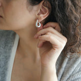 Modern Silver Open Hoop Earrings