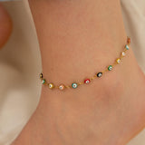 Gold Evil Eye Anklet