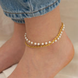 Gold Stainless Steel Popcorn Chain Anklet