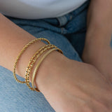 Gold Dainty Braided Bangle