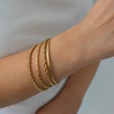 Gold Dainty Braided Bangle