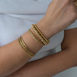Gold Dainty Braided Bangle