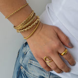 Gold Dainty Braided Bangle