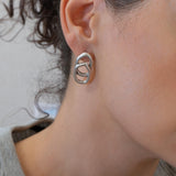 Silver Organic Stud Earrings