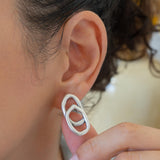 Silver Organic Stud Earrings