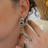 Silver Organic Stud Earrings