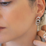 Silver Organic Stud Earrings