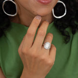 Silver Round Hammered Ring