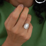 Silver Round Hammered Ring