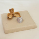 Silver Round Hammered Ring