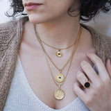 Gold Snake Stamp Necklace