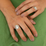 Silver Round Hammered Ring