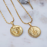 Gold Snake Stamp Necklace