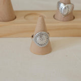 Silver Round Hammered Ring