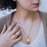 Gold Snake Stamp Necklace