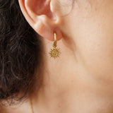 Mismatched Sun and Moon Gold Hoop Earrings