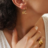 Mismatched Sun and Moon Gold Hoop Earrings