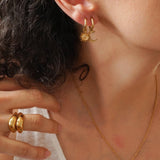 Mismatched Sun and Moon Gold Hoop Earrings