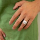Big Hammered Silver Ethnic Ring