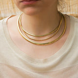 Gold Stainless Steel Flat Snake Chain Choker
