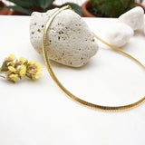 Gold Stainless Steel Flat Snake Chain Choker