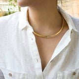 Gold Stainless Steel Flat Snake Chain Choker