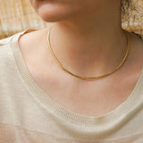 Gold Stainless Steel Flat Snake Chain Choker