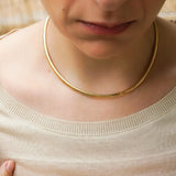 Gold Stainless Steel Flat Snake Chain Choker