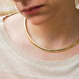 Gold Stainless Steel Flat Snake Chain Choker