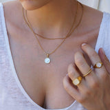White Shell Geometric Necklace