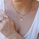 White Shell Geometric Necklace